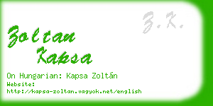 zoltan kapsa business card